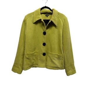 600 West Lime Green Textured Corduroy‎ Blazer Jacket Size L